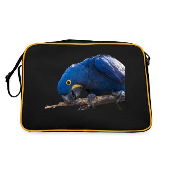 Vue de visage de perroquet d’ara de Jacinth - Sac Retro - noir/or - Dos