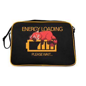 Low energy red panda sleeping comic - Retro Bag - black/gold - Back