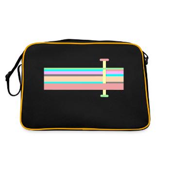 Abstrakte soft ton Landschaft - Retro Bag - black/gold - Back