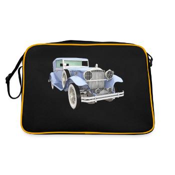 Oldtimer, Auto, KFZ - Retro Tasche - Schwarz/Gold - Hinten