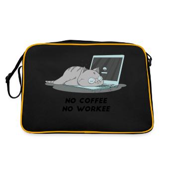 Sleeping cat no coffee no workee - Sac Retro - noir/or - Dos