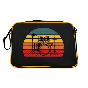 Blöde Retro Drums Vintage - Retro Tasche - Schwarz/Gold - Hinten