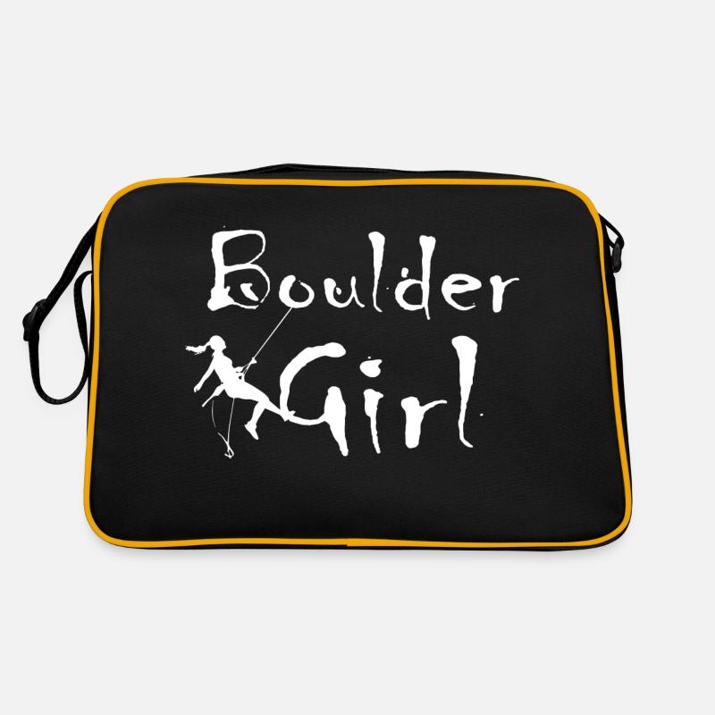Bouldern Klettern Climbing - Retro Tasche - Schwarz/Gold