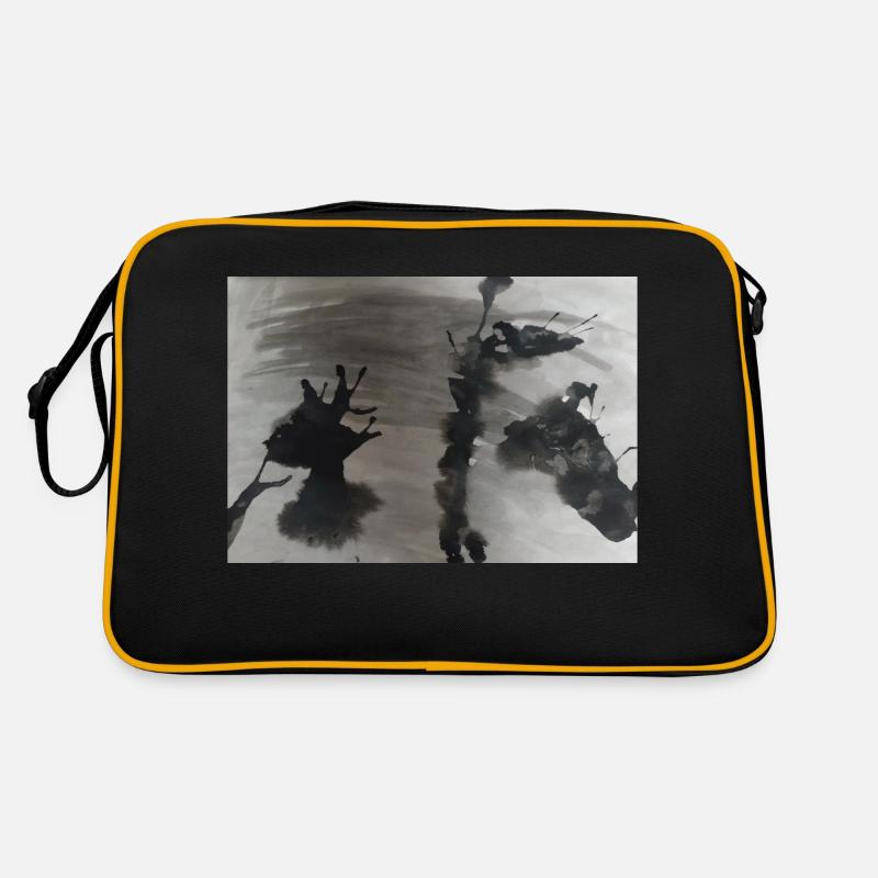 Schwarz - Retro Tasche - Schwarz/Gold