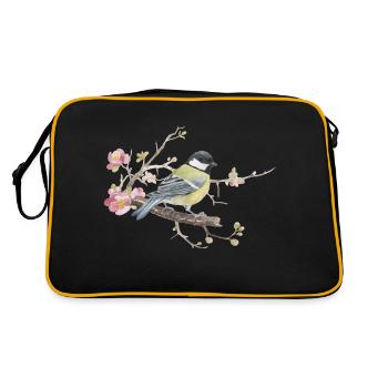 Great on Cherry Blossom Loving Watercolor - Retro Bag - black/gold - Back