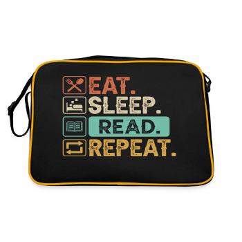 Mange, Dors, Lis, Répéte. - Sac Retro - noir/or - Dos