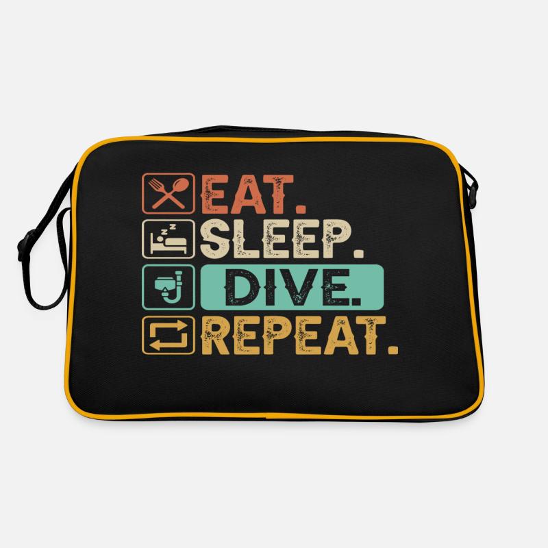 Eat Sleep Dive Repeat Retro Tasche
