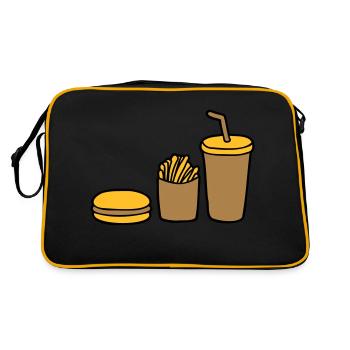 Burger Pommes Cola - Retro Tasche - Schwarz/Gold - Hinten