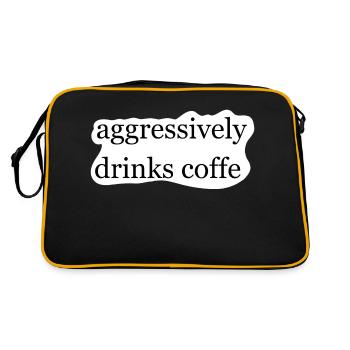 Coffe mokka käffchen Espresso filterkaffe bonen - Retro Tasche - Schwarz/Gold - Hinten
