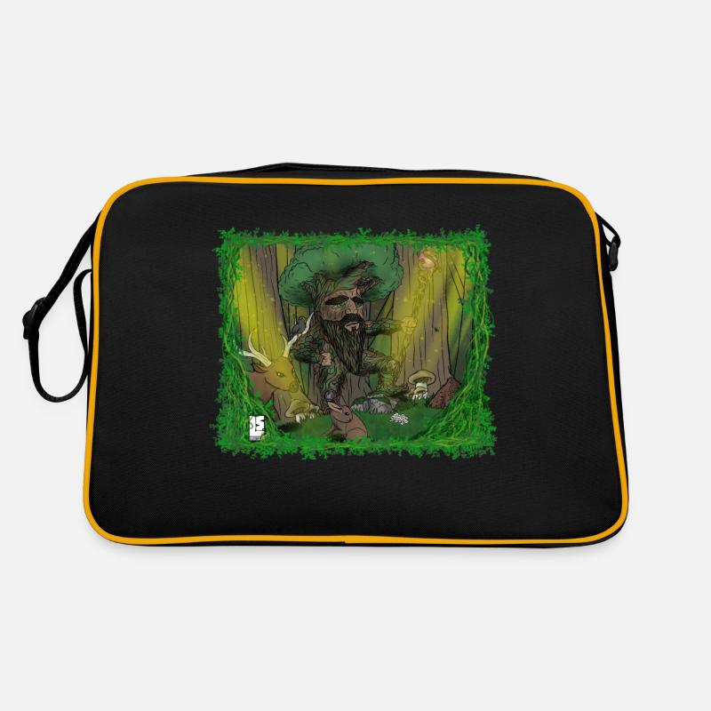 Waldwächter - Retro Tasche - Schwarz/Gold
