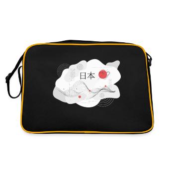 Inscription Japan with Japanese flag motif - Retro Bag - black/gold - Back