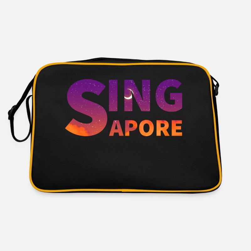 Singapur - Retro Tasche - Schwarz/Gold