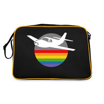 Rainbow Airplane blanc - Sac Retro - noir/or - Dos