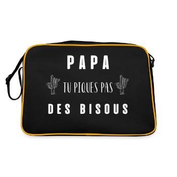 papa tu piques pas des bisous - Sac Retro - noir/or - Dos