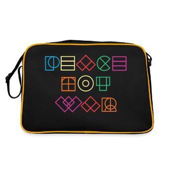 Peace Not War - Retro Tasche - Schwarz/Gold - Hinten