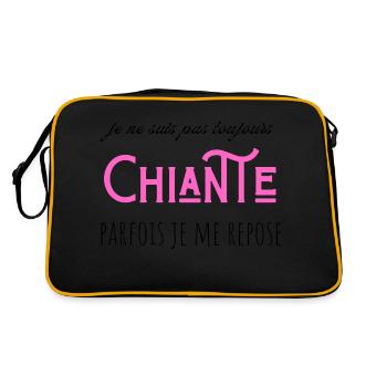 je suis pas toujours chiante parfois je me repose - Sac Retro - noir/or - Dos