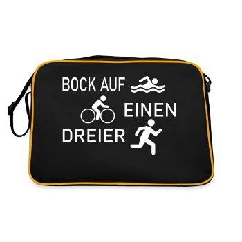 triathlon - Retro Tasche - Schwarz/Gold - Hinten