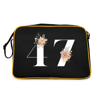 47e anniversaire fleuris (Cadeau de 47 ans) - Sac Retro - noir/or - Dos