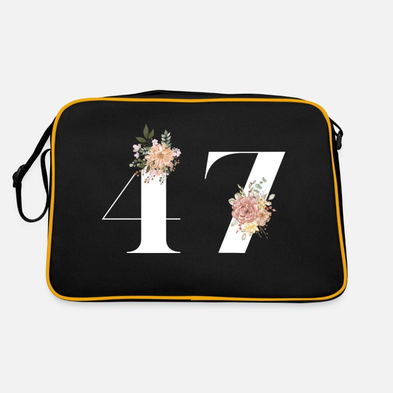 47e anniversaire fleuris (Cadeau de 47 ans) Sac Retro