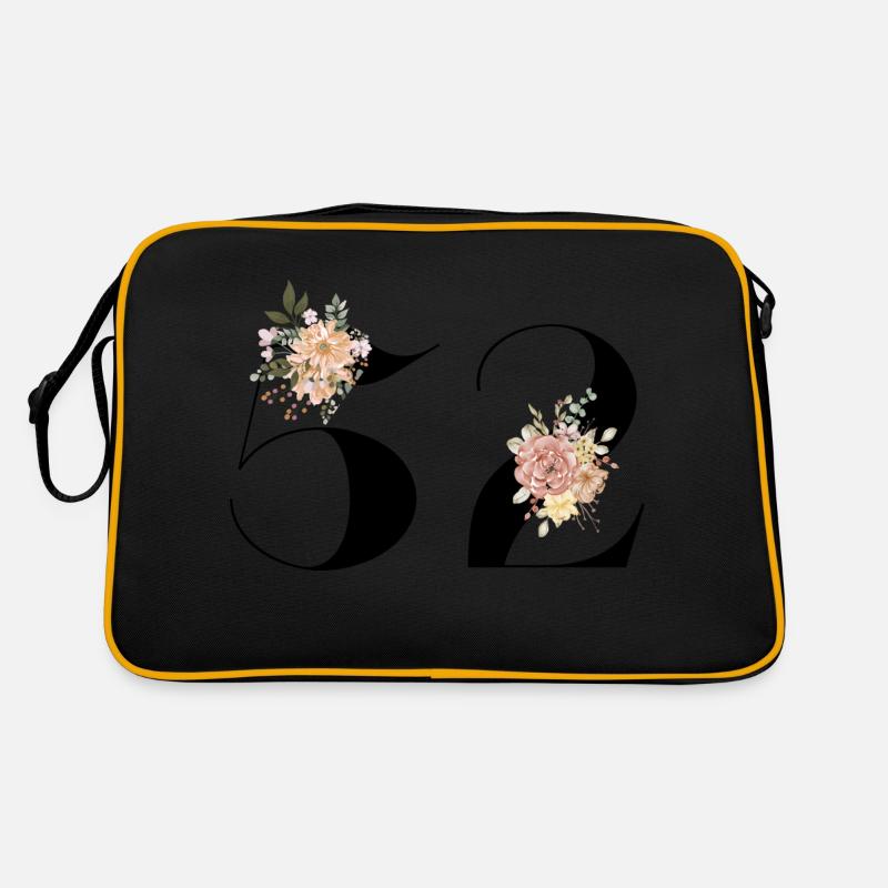 52e anniversaire fleuris (Cadeau de 52 ans) Sac Retro
