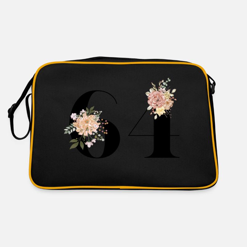 64e anniversaire fleuris (Cadeau de 64 ans) Sac Retro