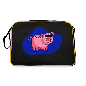Cartoon Pig - Retro Bag - black/gold - Back