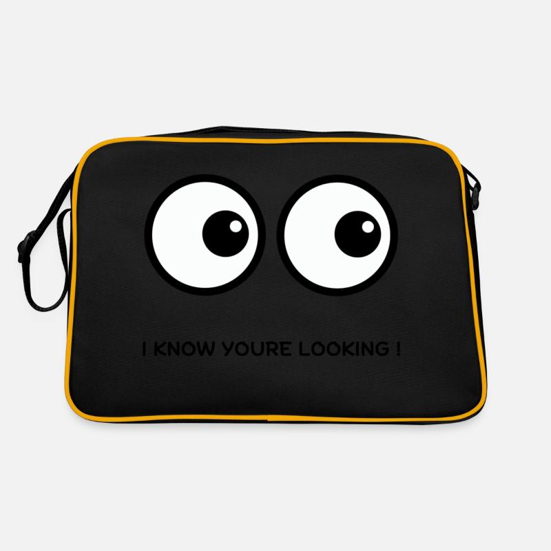 I KNOW YOURE LOOKING - Retro Tasche - Schwarz/Gold
