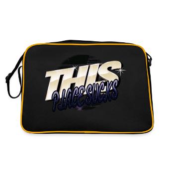 humor cool alien loving kid area51 - Retro Tasche - Schwarz/Gold - Hinten