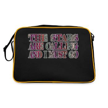 joke space ship physics quote astronomy gifts - Retro Bag - black/gold - Back