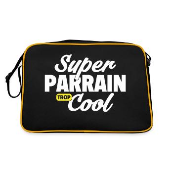 Super parrain cool / humour parrain - Sac Retro - noir/or - Dos