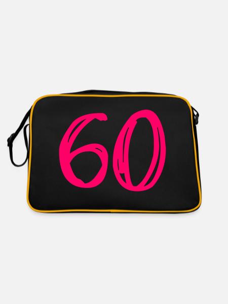 60 YEARS. 60TH ANNIVERSARY. BIRTHDAY 60 YEARS. 60 - Retro Bag - black/gold - Back