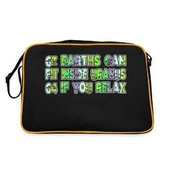present astrology space ship awesome humor physics - Retro Bag - black/gold - Back