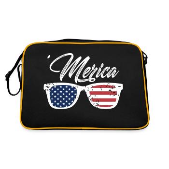 Merica Awesome Vintage Patriotic Designs - Sac Retro - noir/or - Dos