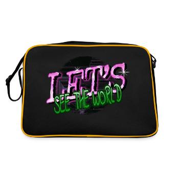 present far away countries jokes statement - Retro Tasche - Schwarz/Gold - Hinten