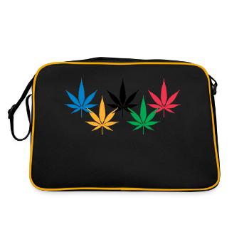 Hemp leaf - Retro Bag - black/gold - Back
