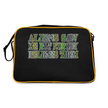 alien lovers drôle citation animation blague internet - Sac Retro - noir/or - Dos