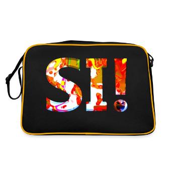 oui chante drôle pas de fille féminisme appliquer toujours - Sac Retro - noir/or - Dos