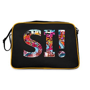 oui chante drôle pas de fille féminisme appliquer toujours - Sac Retro - noir/or - Dos