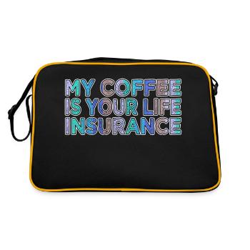 roastedbeans coffeebean jokes sayings coffee mug - Retro Tasche - Schwarz/Gold - Hinten