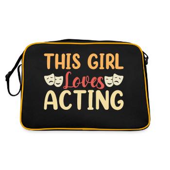 This girl loves acting Musicals Theater - Retro Tasche - Schwarz/Gold - Hinten