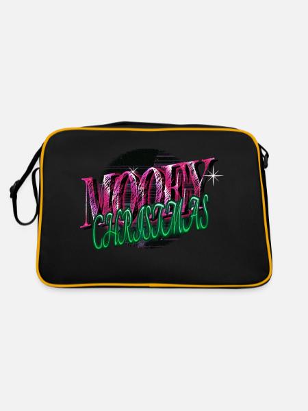 Gift Funny awkward sayings happy bedroom quote - Retro Bag - black/gold - Back