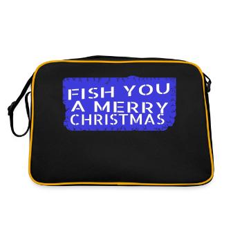 Cadeaux Dictons Rod Fish Head Santa Angling - Sac Retro - noir/or - Dos