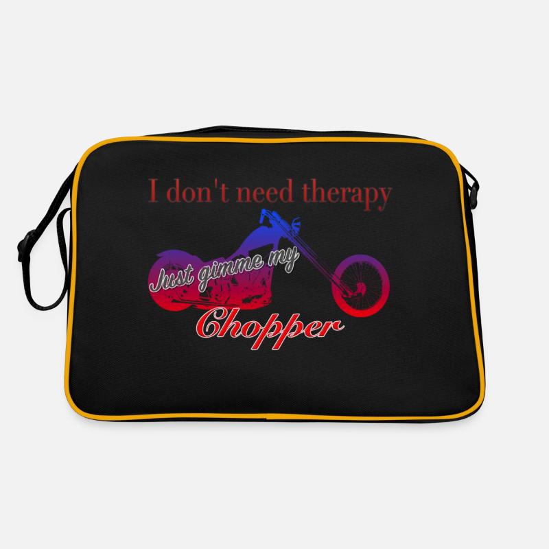 Eigentherapie Chopper - Retro Tasche - Schwarz/Gold