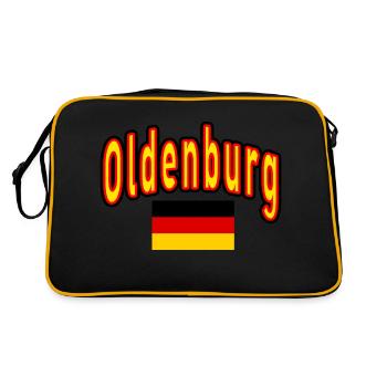 Oldenburg germany flag - Retro Bag - black/gold - Back
