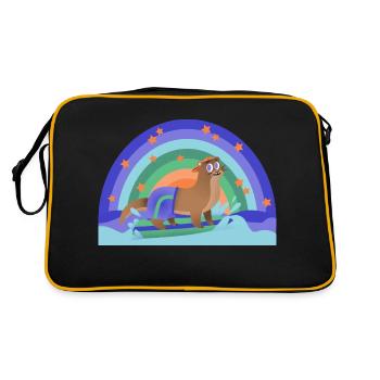 Otter Surfing Rainbow Kidcore Kids Cadeau - Sac Retro - noir/or - Dos