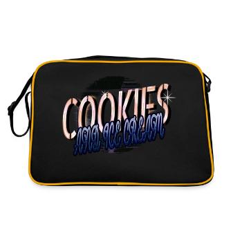 chocolate ice cream hunger burger chef tshirts - Retro Tasche - Schwarz/Gold - Hinten