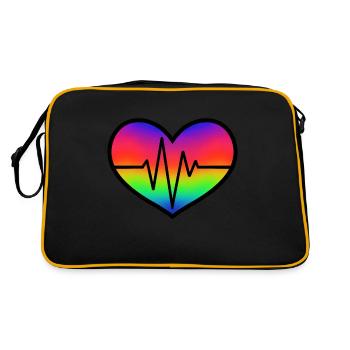 Herzschlag - Retro Tasche - Schwarz/Gold - Hinten