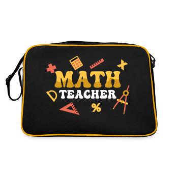 Math Teacher School Education Student - Retro Bag - black/gold - Back