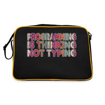 computer humour birthday present idea present idea - Retro Tasche - Schwarz/Gold - Hinten