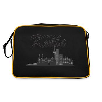 Skyline of Cologne - Kölle - Retro Bag - black/gold - Back